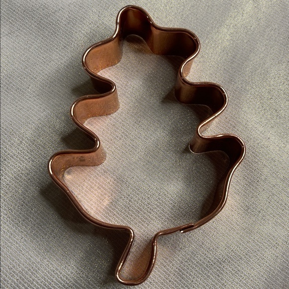 Vintage 3 Piece Copper Cookie Cutter Set Leaf Star Candy Cane - Picture 4 of 8